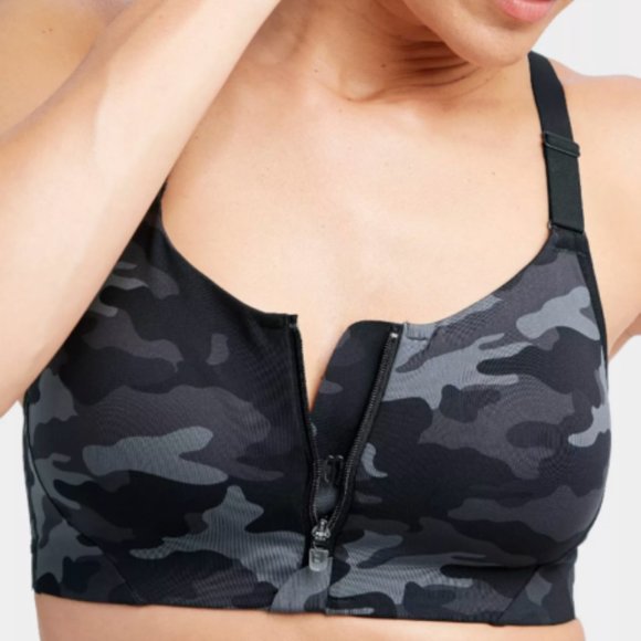 Camo Print High Support Zip Front Bra 36DD - Picture 2 of 6